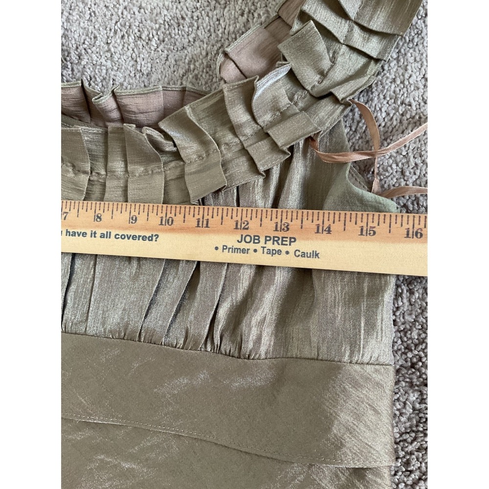 Jessica Howard Gold Metallic Tiered Ruffle Cocktail Dress Sleeveless Size 8 - Picture 6 of 7